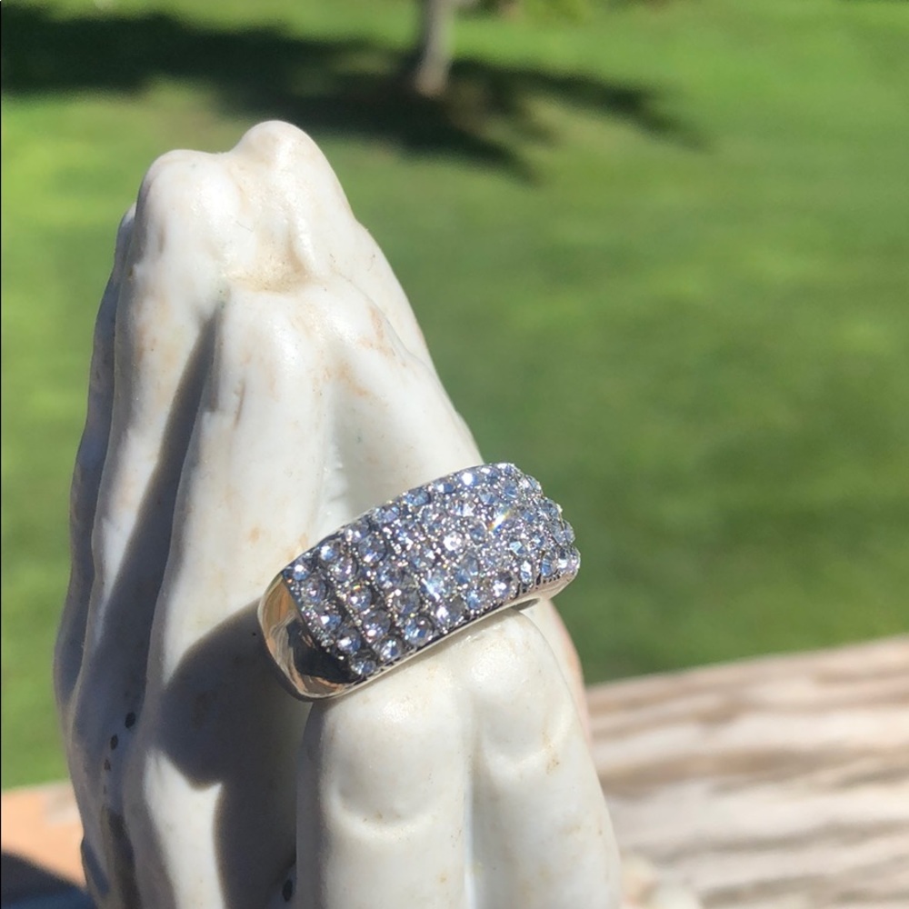 Clear Shin Zircon Round Rings 925 - image 2